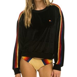 Aviator Nation- Classic Black Velvet Relaxed Sweatshirt